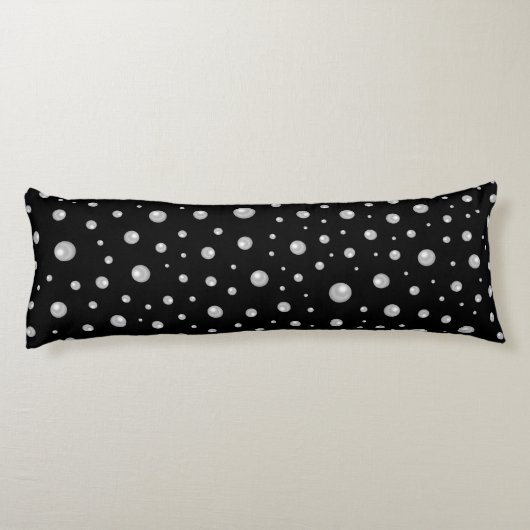 Coussins Longs Pearl Pattern on Black Background (Dos)