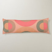 Coussins Longs Pêche moderne et olive du milieu du siècle (Dos)