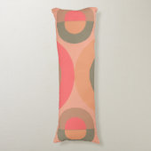 Coussins Longs Pêche moderne et olive du milieu du siècle (Devant (Vertical))