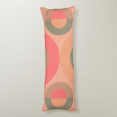 Coussins Longs Pêche moderne et olive du milieu du siècle (Dos (Vertical))