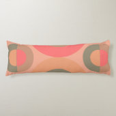 Coussins Longs Pêche moderne et olive du milieu du siècle (Devant)