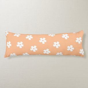 Coussins Longs Pêche Whimsical & Blanc Floral Retro, Gaie