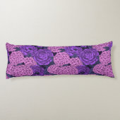 Coussins Longs Peine et hydrangée en rose et violet (Dos)