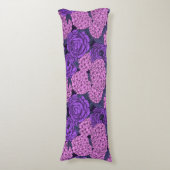 Coussins Longs Peine et hydrangée en rose et violet (Devant (Vertical))