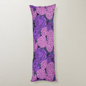 Coussins Longs Peine et hydrangée en rose et violet (Dos (Vertical))