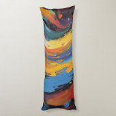 Coussins Longs Peinture à l'huile abstraite audacieuse et vibrant (Dos (Vertical))