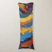 Coussins Longs Peinture à l'huile abstraite audacieuse et vibrant (devant Vertical)