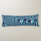 Coussins Longs Peinture à marbrage fluides bleu (Dos)