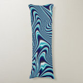 Coussins Longs Peinture à marbrage fluides bleu (Devant (Vertical))
