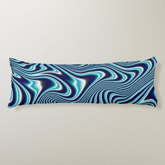 Coussins Longs Peinture à marbrage fluides bleu (Devant)
