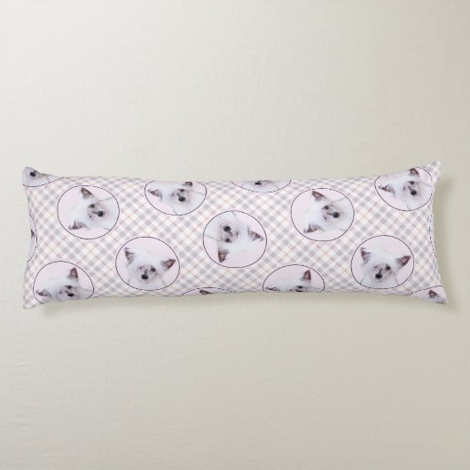 Coussins Longs Peinture blanche en poudre de Chine peint art chie (Dos)