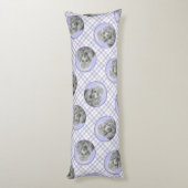 Coussins Longs Peinture de caniche Jouet miniature Argent Gris Ch (Dos (Vertical))