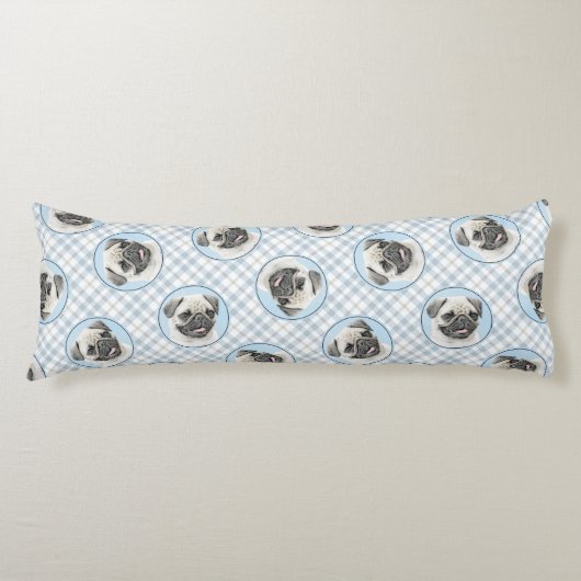 Coussins Longs Peinture de carlin peint peint peint d'argent mign (Devant)