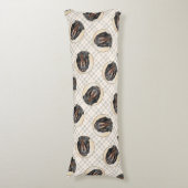 Coussins Longs Peinture de chien originale en noir et Tan (Devant (Vertical))