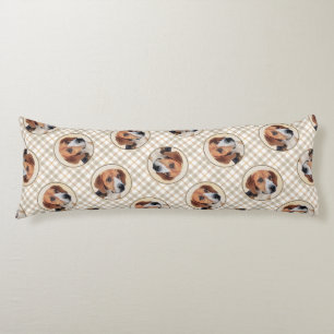 Coussins Longs Peinture de Harrier Tri-Couleur Mignon Art de Chie