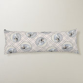 Coussins Longs Peinture de Keeshond Chiot couché art original Chi (Dos)