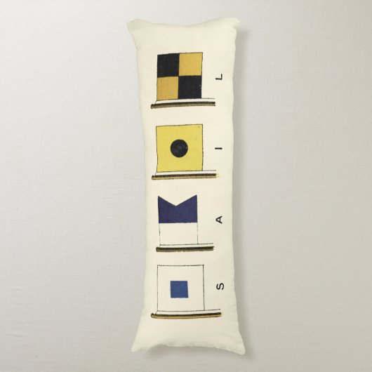 Coussins Longs Peinture de quatre drapeaux avec voile écrite sous (Devant (Vertical))