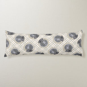 Coussins Longs Peinture de Retriever à poil plat noir Art de chie