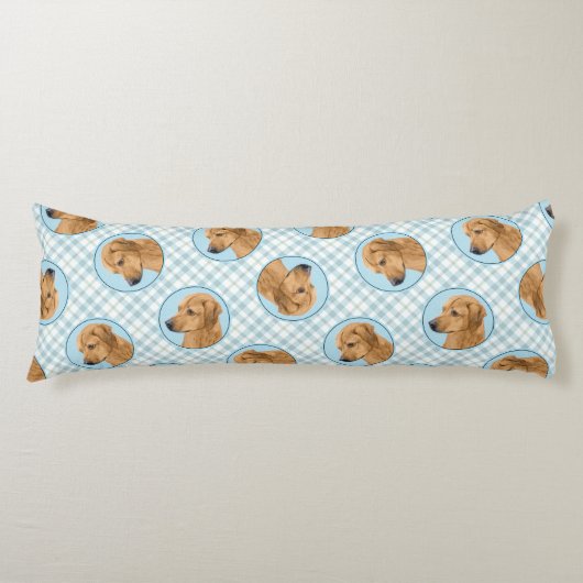 Coussins Longs Peinture de Rhodesian Ridgeback Rouge Blé Chien Ar (Devant)