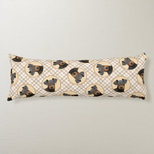 Coussins Longs Peinture de Terrier de Manchester Art Animalier Or