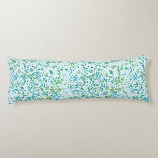 Coussins Longs Peinture Funky Splatter bleu et vert (Dos)