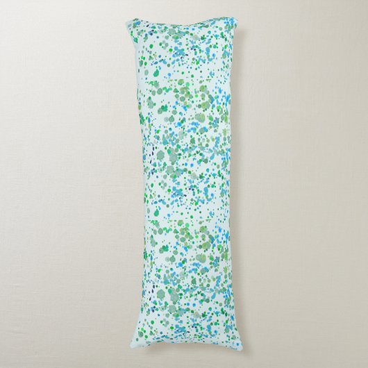 Coussins Longs Peinture Funky Splatter bleu et vert (Devant (Vertical))