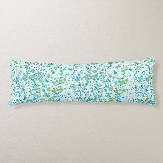 Coussins Longs Peinture Funky Splatter bleu et vert (Devant)
