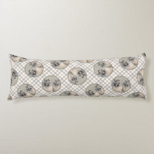 Coussins Longs Peinture Keeshond 2 Keeshonden Original Chien Art