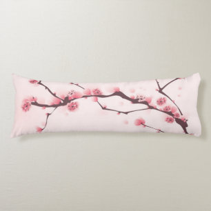 Coussins Longs Peinture orientale de style, fleurs de cerisier