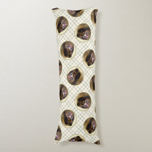 Coussins Longs Peinture Poméranienne Orange Sable Original Chien  (Devant (Vertical))