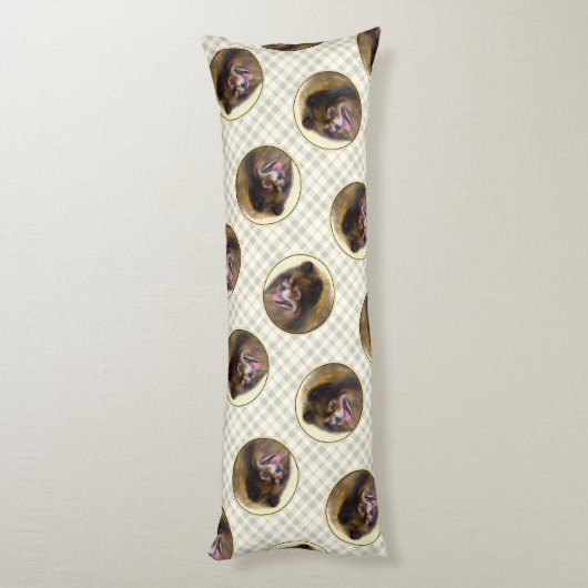 Coussins Longs Peinture Poméranienne Orange Sable Original Chien  (Dos (Vertical))