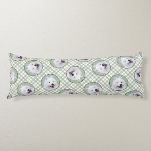 Coussins Longs Peinture Samoyed Blanc mignonne Original Animal Ch (Devant)