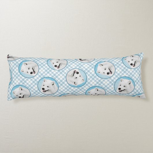 Coussins Longs Peinture Samoyed Blanc mignonne Original Animal Ch (Dos)