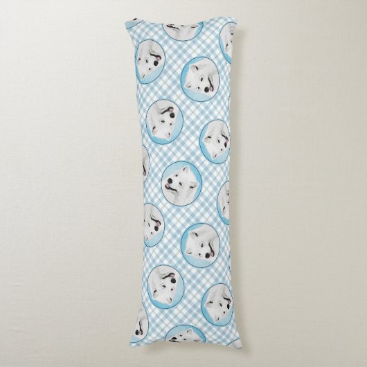 Coussins Longs Peinture Samoyed Blanc mignonne Original Animal Ch (Devant (Vertical))