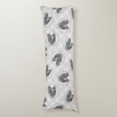 Coussins Longs Peinture standard de caniche Parti Black White Chi (Devant (Vertical))