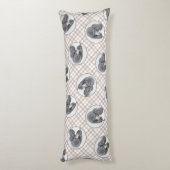 Coussins Longs Peinture standard de caniche Parti Black White Chi (Dos (Vertical))