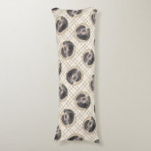 Coussins Longs Peinture sur papier bleu avec marquages Chien Art (Devant (Vertical))