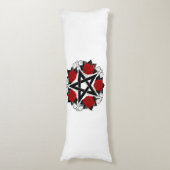 Coussins Longs Pentagramme aux roses rouges (Devant (Vertical))