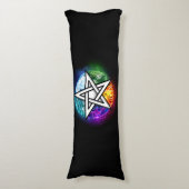 Coussins Longs pentagramme du Wiccan (Devant (Vertical))