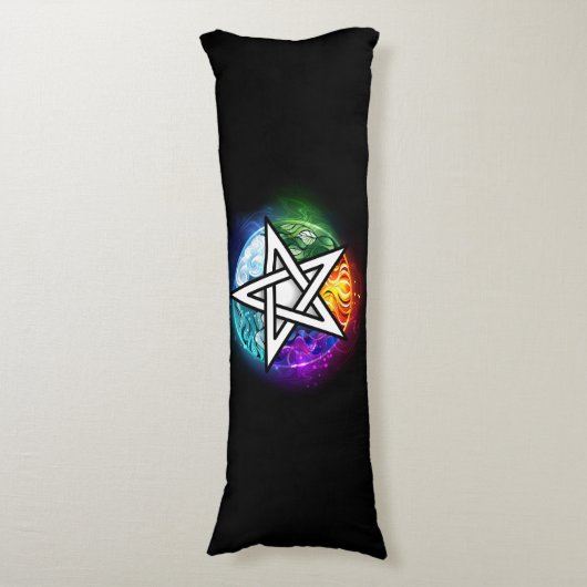 Coussins Longs pentagramme du Wiccan (Devant (Vertical))