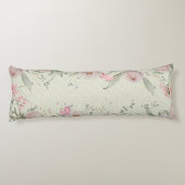 Coussins Longs Peony & Butterflies Sage Green Welcome Spring (Dos)