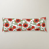 Coussins Longs Pépites, rouge et vert sur blanc (Dos)