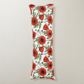 Coussins Longs Pépites, rouge et vert sur blanc (Devant (Vertical))