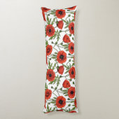 Coussins Longs Pépites, rouge et vert sur blanc (Dos (Vertical))