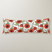 Coussins Longs Pépites, rouge et vert sur blanc (Devant)