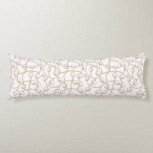 Coussins Longs Perles Rose Or Glam
