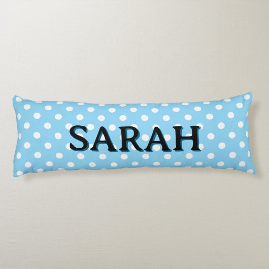 Coussins Longs Personalized Body Pillow with white polka dots (Dos)
