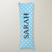 Coussins Longs Personalized Body Pillow with white polka dots (Devant (Vertical))