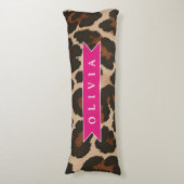 Coussins Longs Personalized Pink Leopard Print Chic Animal Print (Devant (Vertical))