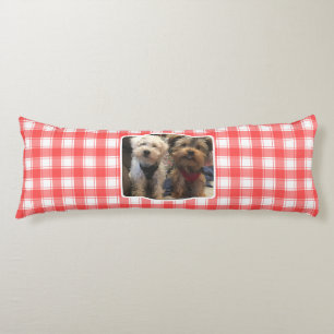 Coussins Longs Personnalisé 2 Photo Rouge et Blanc Pays Agritouri